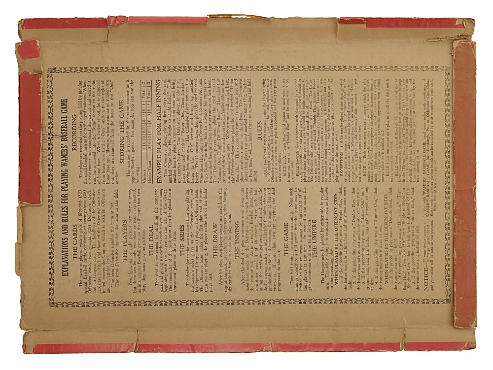 Circa 1930s Waner's Baseball Game