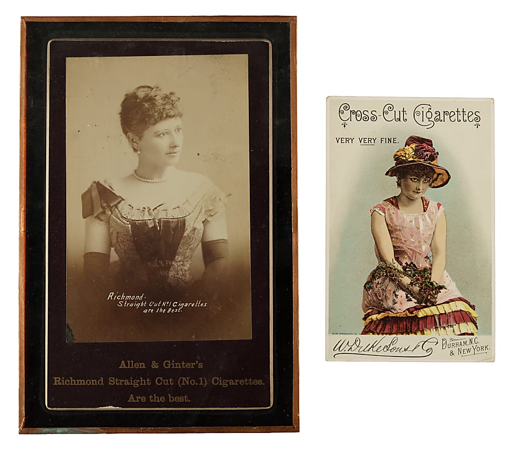 Circa 1880s Allen & Ginter and Duke & Sons Actress Cabinet Pair