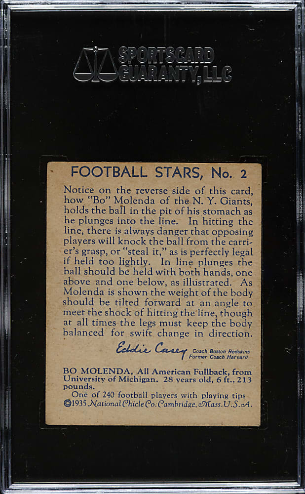 1935 R331 National Chicle Football #2 Bo Molenda SGC EX 60
