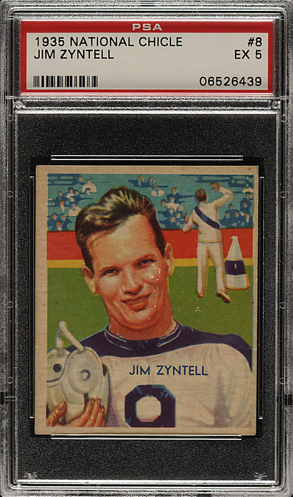 1935 R331 National Chicle Football #8 Jim Zyntell PSA EX 5