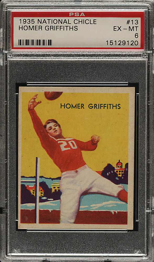 1935 R331 National Chicle Football #13 Homer Griffiths PSA EX-MT 6