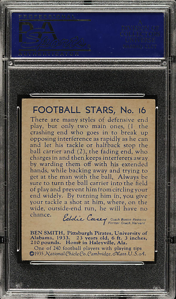 1935 R331 National Chicle Football #16 Ben Smith PSA EX 5