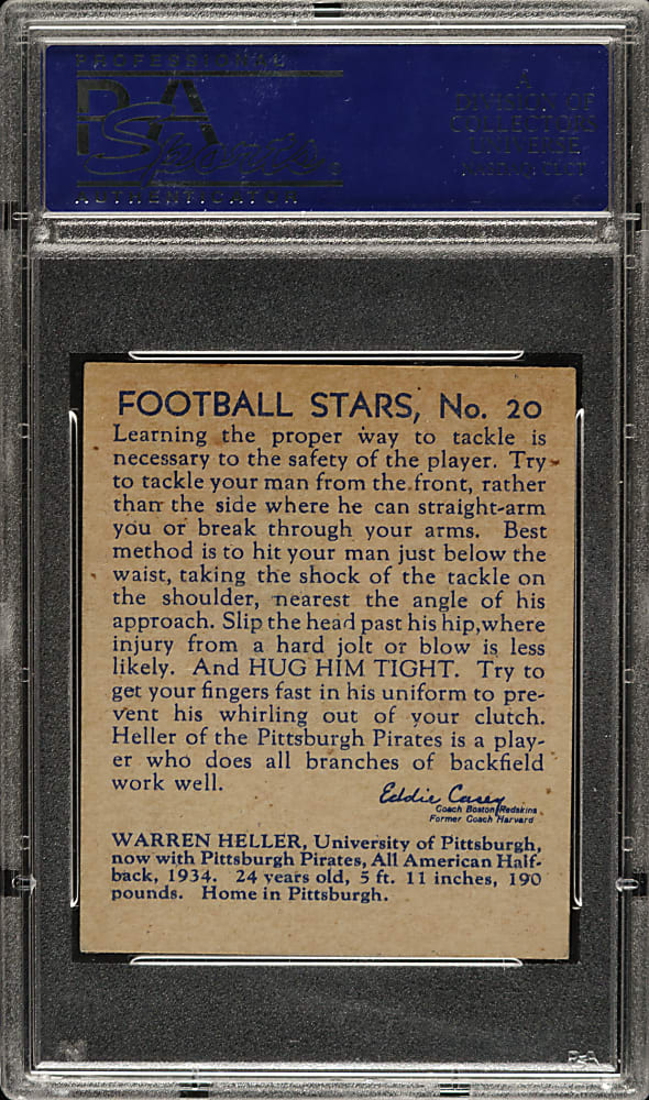 1935 R331 National Chicle Football #20 Warren Heller PSA EX 5