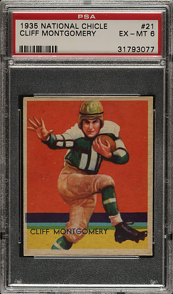 1935 R331 National Chicle Football #21 Cliff Montgomery PSA EX-MT 6