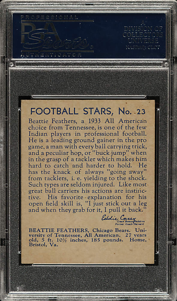 1935 R331 National Chicle Football #23 Beattie Feathers PSA EX 5