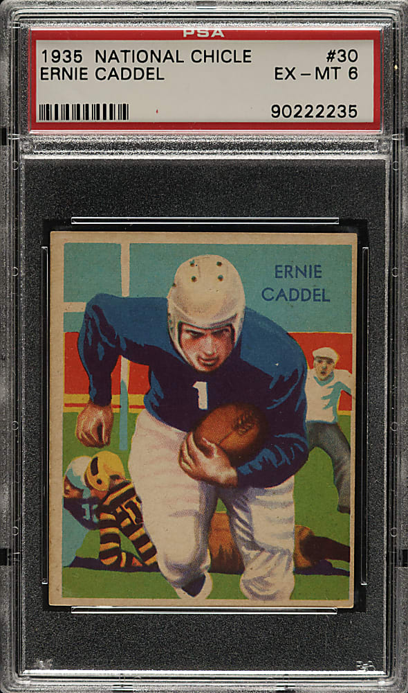1935 R331 National Chicle Football #30 Ernie Caddel High Number PSA EX-MT 6