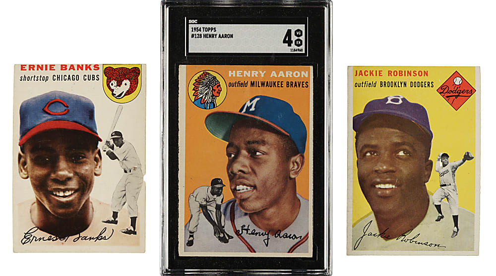 1954 Topps Near-Complete Set (248/250) Including #128 Hank Aaron Rookie SGC VG/EX 4