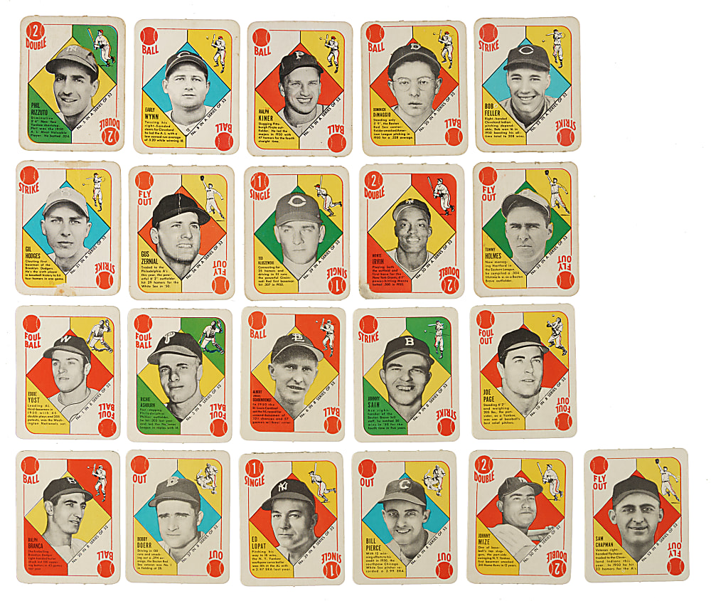 1951 Topps Blue and Red Backs Complete Set Pair (2 Sets, 104 Cards)