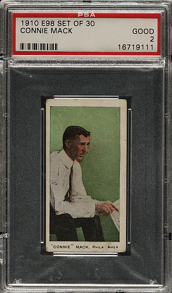 1910 E98 Anonymous "Set of 30" Connie Mack PSA GOOD 2 - Green Background