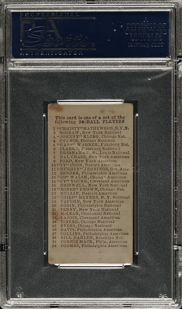 1910 E98 Anonymous "Set of 30" Connie Mack PSA GOOD 2 - Green Background