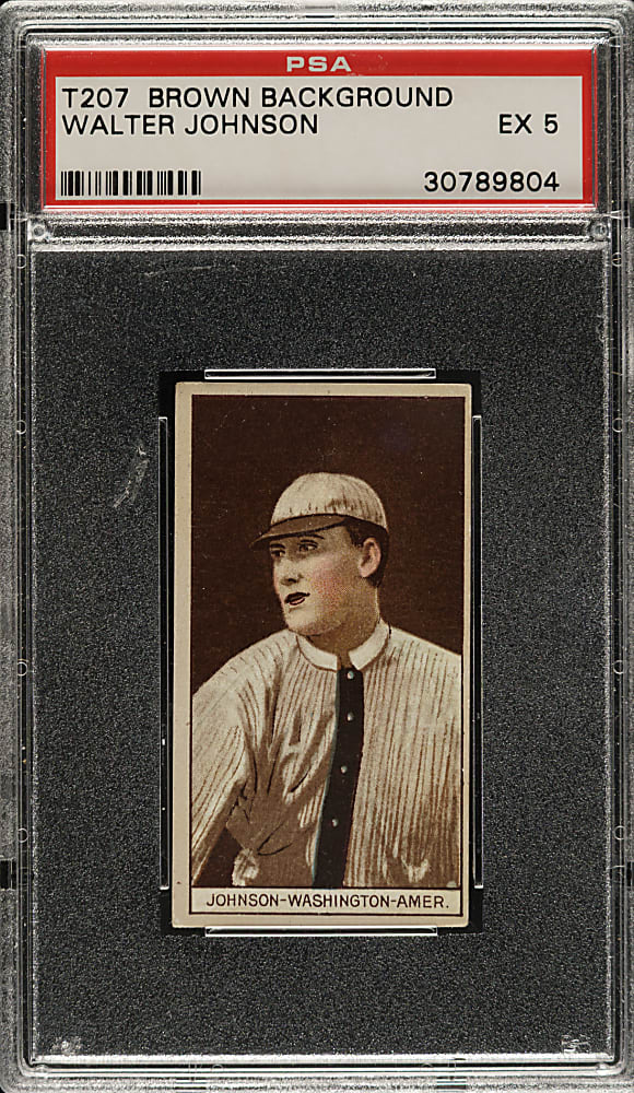 1912 T207 Brown Background Walter Johnson PSA EX 5