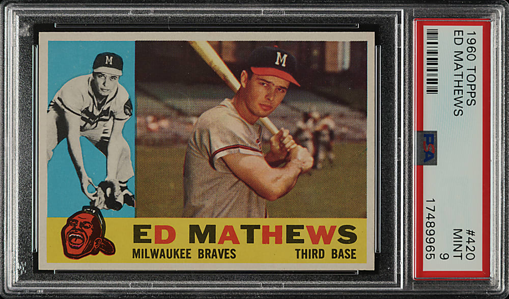 1960 Topps #420 Ed Mathews PSA MINT 9 - Highest Graded!