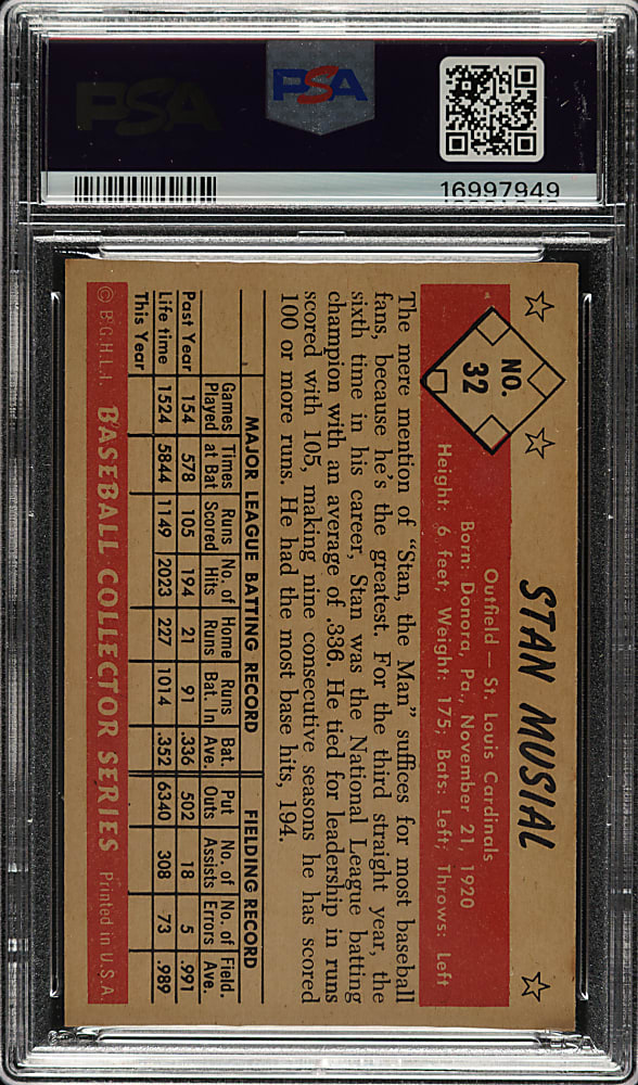 1953 Bowman Color #32 Stan Musial PSA NM-MT+ 8.5