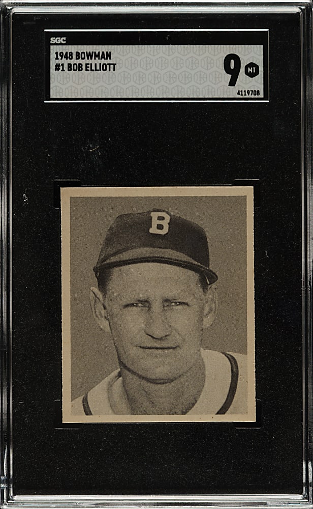 1948 Bowman #1 Bob Elliott Rookie SGC MINT 9 - 1 of 2 - Highest Graded!