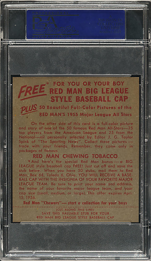 1955 Red Man Tobacco #NL-7 Willie Mays PSA NM-MT 8