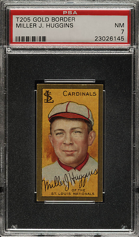 1911 T205 Gold Border Miller Huggins PSA NM 7