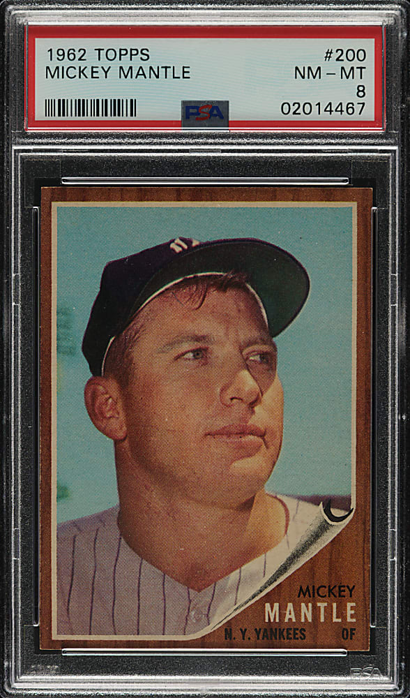 1962 Topps #200 Mickey Mantle PSA NM-MT 8