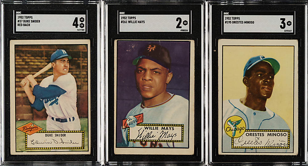 1952 Topps Complete Low-Number Run (310) Including #261 Willie Mays and 61 Black Backs
