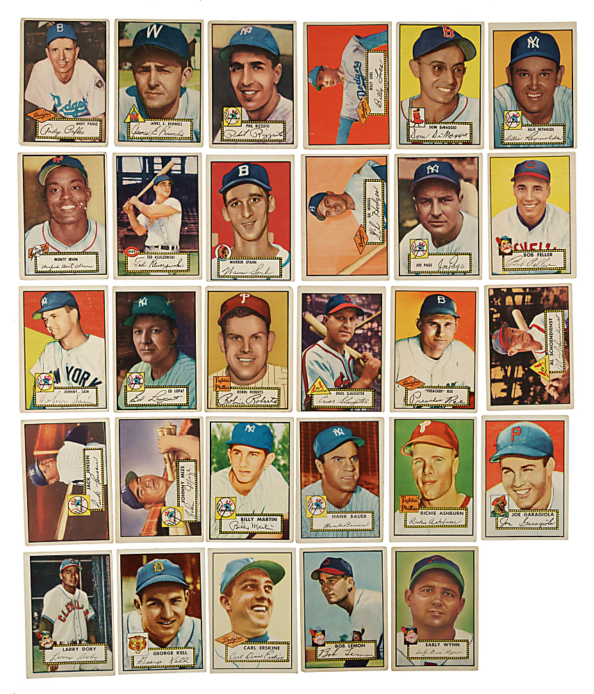 1952 Topps Complete Low-Number Run (310) Including #261 Willie Mays and 61 Black Backs