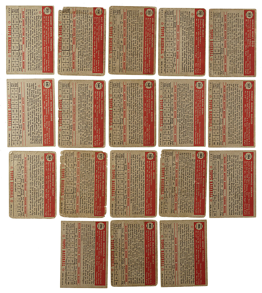 1952 Topps Near-Complete High-Number Set (77/97)