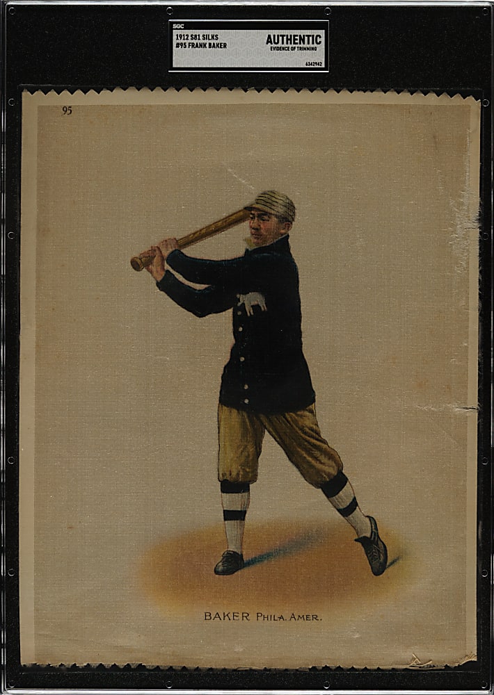 1912 S81 Large Silk Premium #95 Frank "Home Run" Baker - SGC