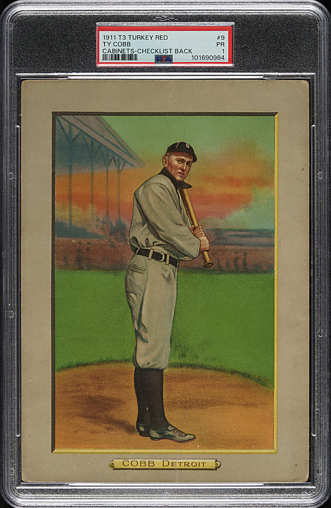 1911 T3 Turkey Red #9 Ty Cobb PSA POOR 1
