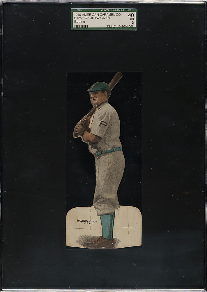 1910 E125 American Caramel Die-Cut Honus Wagner Batting SGC VG 40 - Extremely Rare Pose - 1 of 1 - Highest Graded!