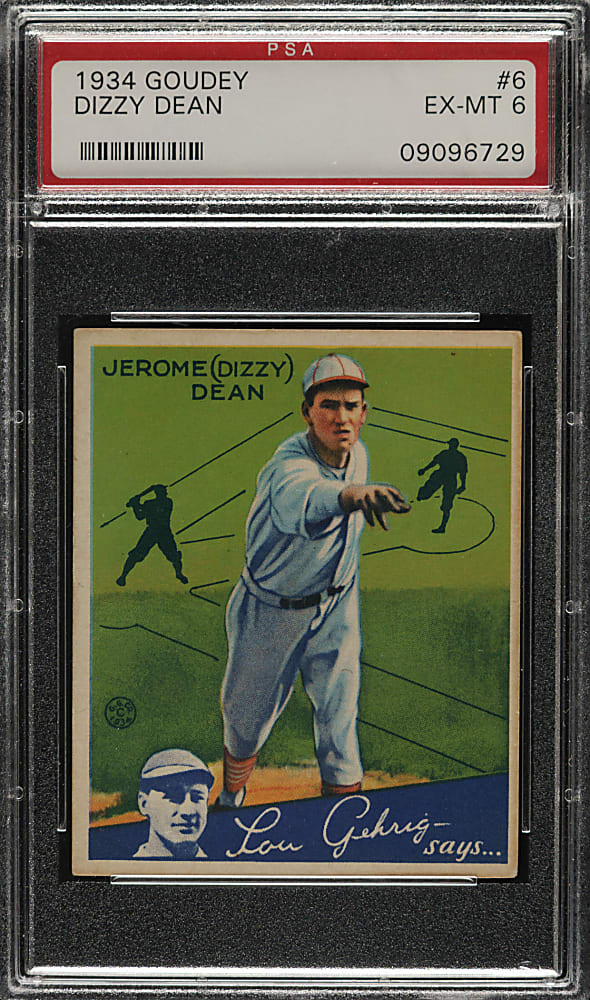 1934 R320 Goudey #6 Dizzy Dean PSA EX-MT 6