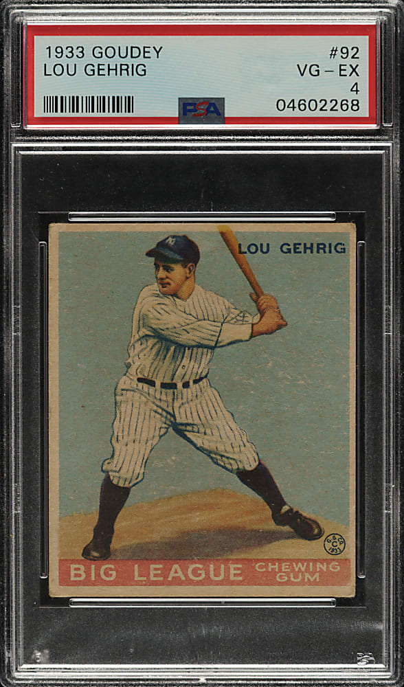 1933 R319 Goudey #92 Lou Gehrig PSA VG-EX 4