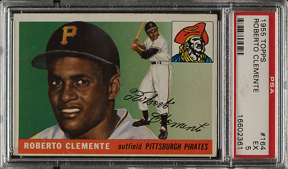 1955 Topps #164 Roberto Clemente Rookie PSA EX 5