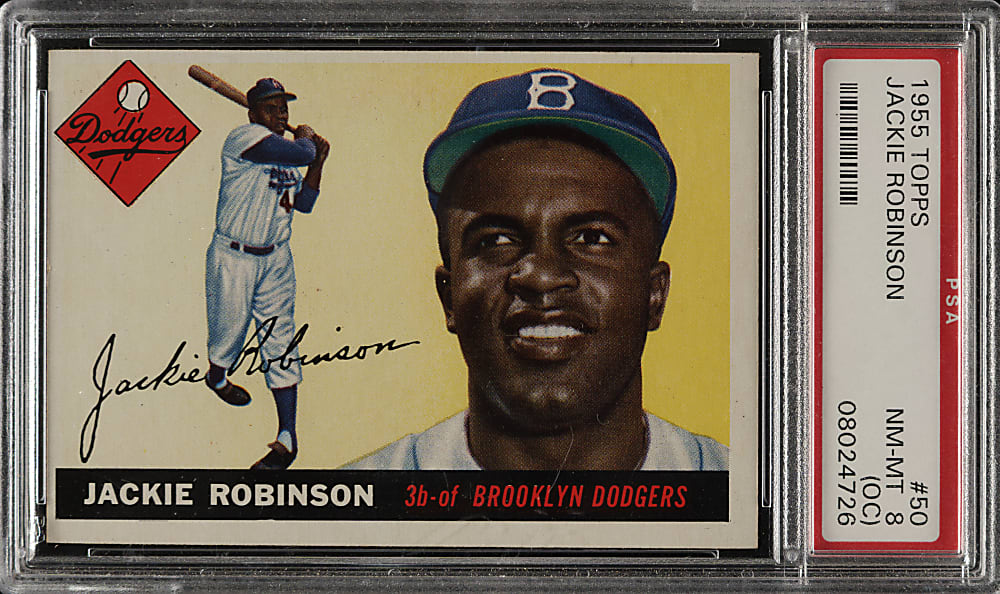 1955 Topps #50 Jackie Robinson PSA NM-MT 8 (OC)