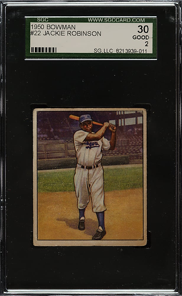 1950 Bowman #22 Jackie Robinson SGC GOOD 30