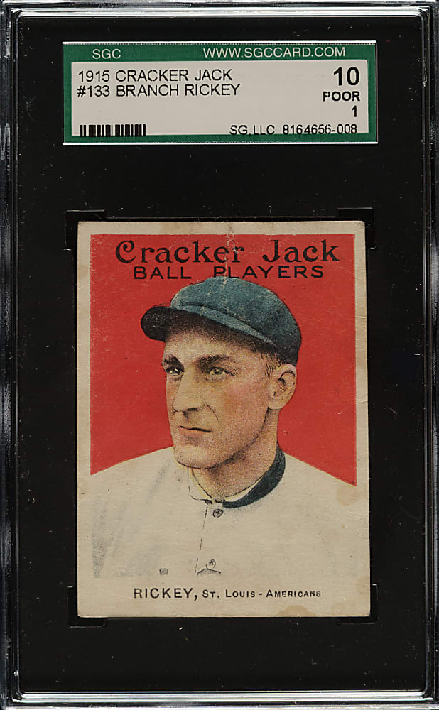 1915 E145 Cracker Jack #133 Branch Rickey SGC POOR 10