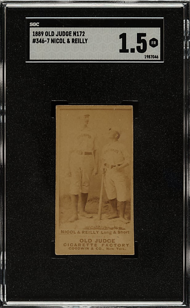 1889 N172 Old Judge Hugh Nicol & John Reilly - "Long & Short" SGC FAIR 1.5