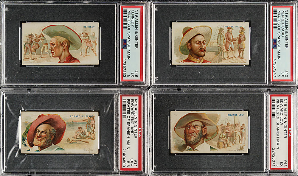 1888 N19 Allen & Ginter "Pirates of the Spanish Main" PSA EX 5 and VG-EX 4 Collection (19)