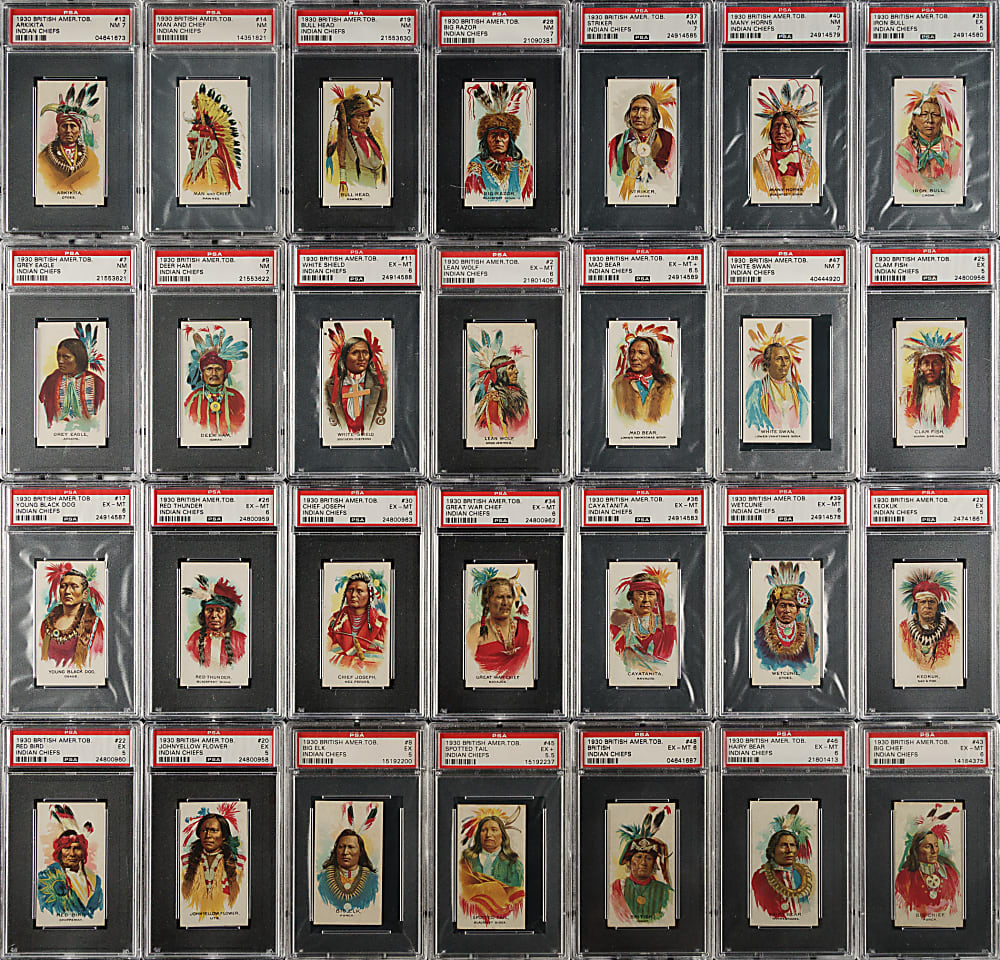 1930 British American Tobacco "Indian Chiefs" PSA-Graded Partial Set (32/50)
