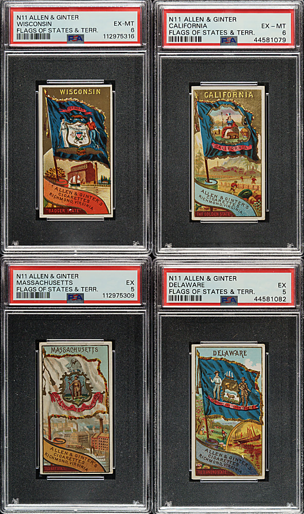 1888 N11 Allen & Ginter "Flags of States and Territories" PSA-Graded Collection (22)