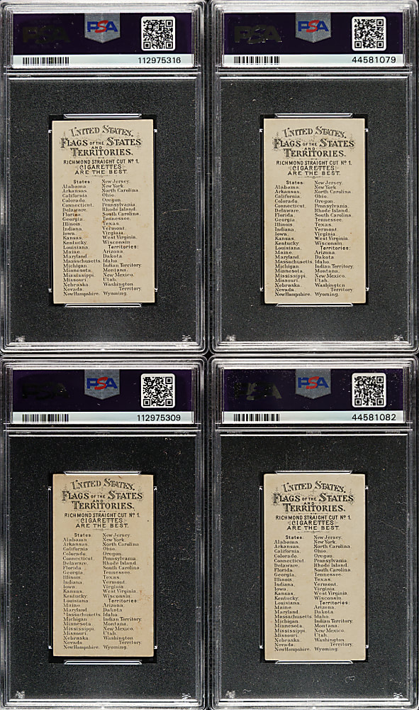 1888 N11 Allen & Ginter "Flags of States and Territories" PSA-Graded Collection (22)