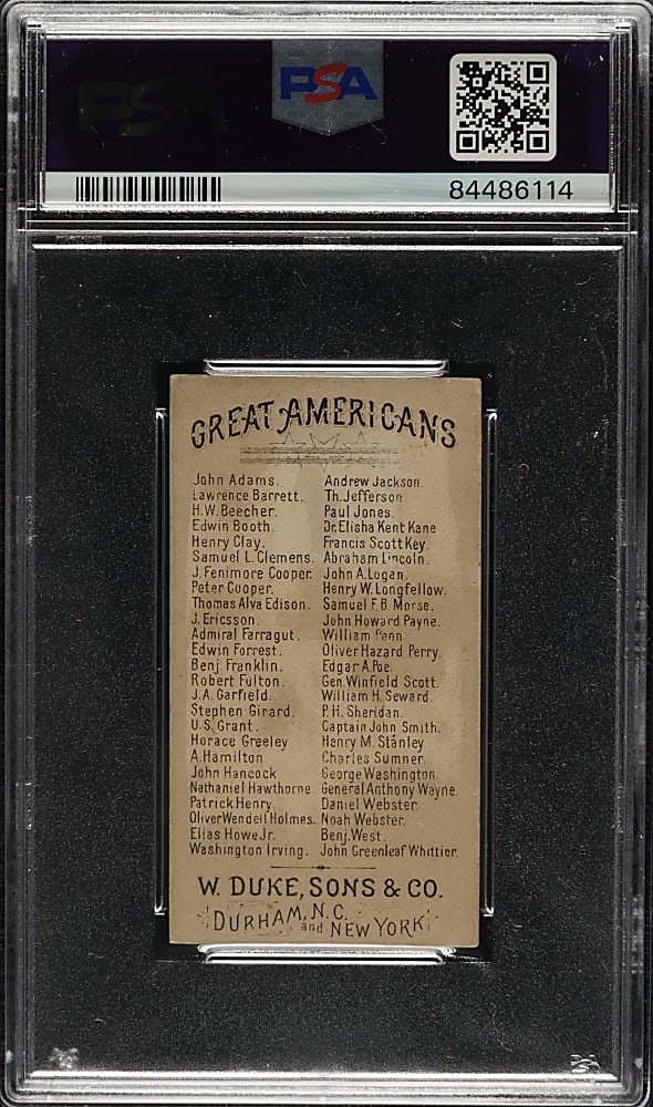 1888 N76 Duke "Great Americans" Alexander Hamilton PSA EX 5