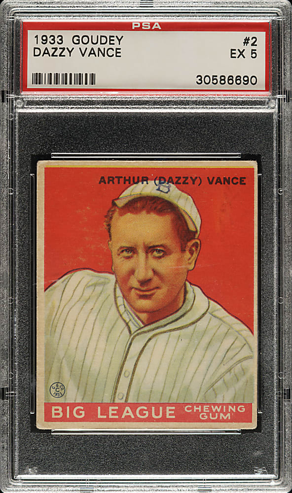 1933 R319 Goudey #2 Dazzy Vance PSA EX 5