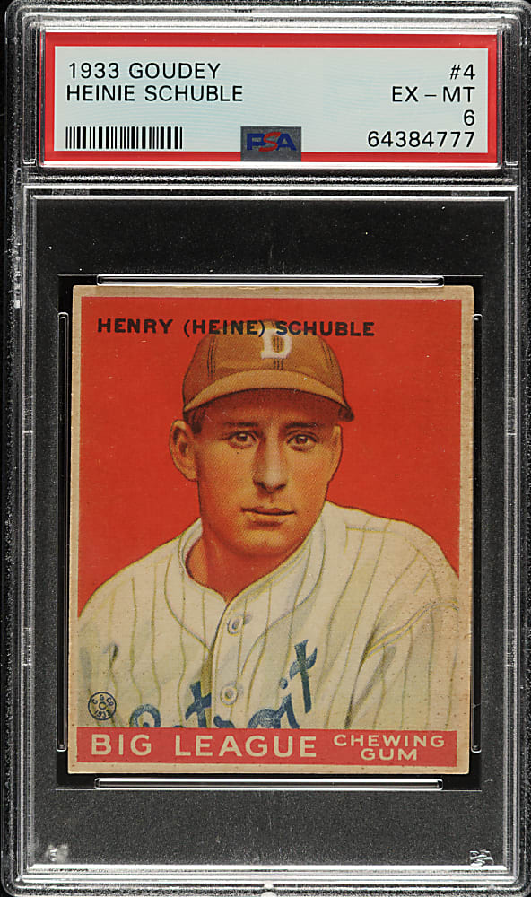 1933 R319 Goudey #4 Heinie Schuble PSA EX-MT 6