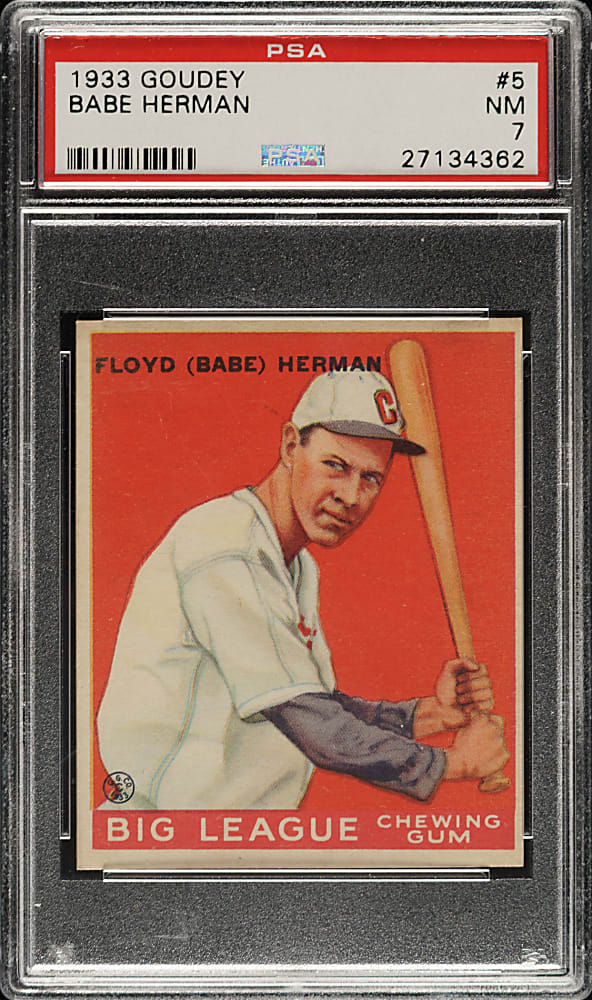 1933 R319 Goudey #5 Babe Herman PSA NM 7