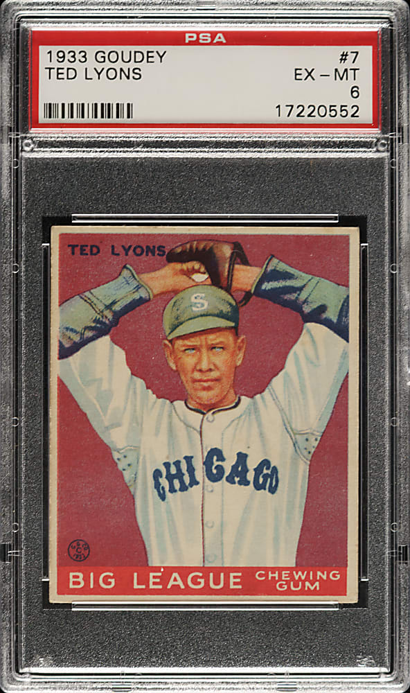 1933 R319 Goudey #7 Ted Lyons PSA EX-MT 6