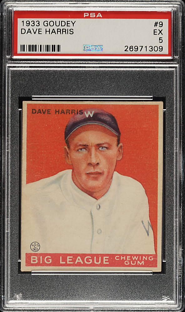 1933 R319 Goudey #9 Dave Harris PSA EX 5