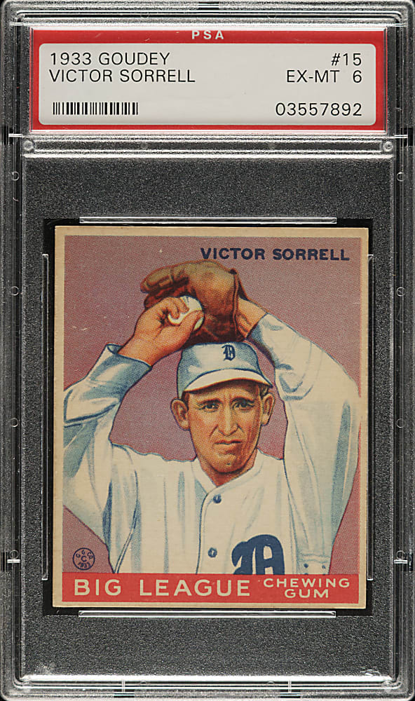 1933 R319 Goudey #15 Victor Sorrell PSA EX-MT 6