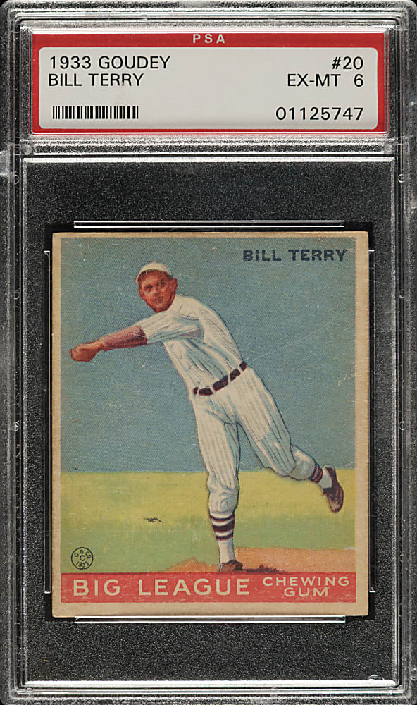 1933 R319 Goudey #20 Bill Terry PSA EX-MT 6