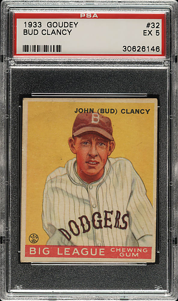 1933 R319 Goudey #32 Bud Clancy PSA EX 5
