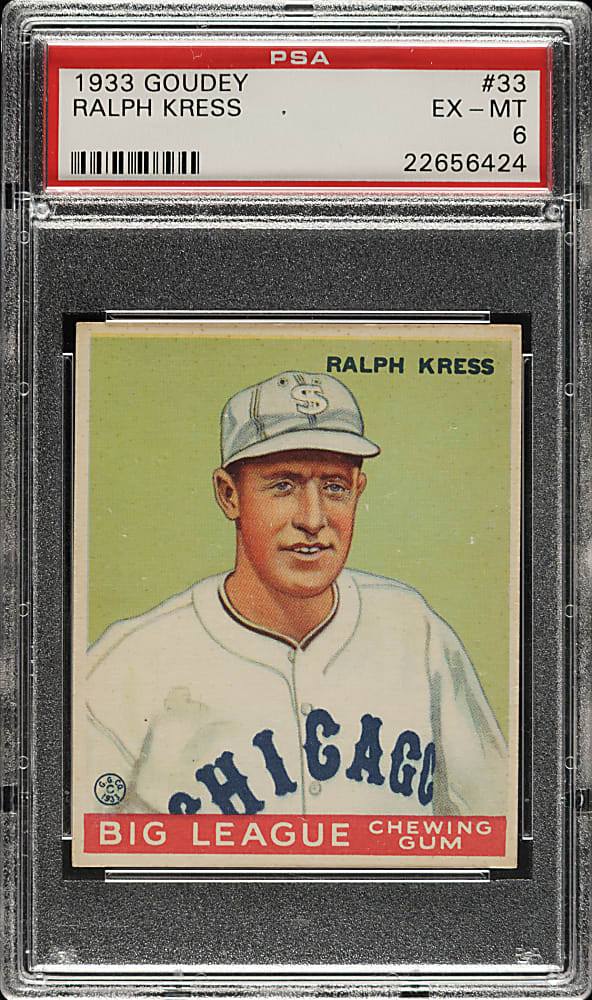 1933 R319 Goudey #33 Ralph Kress PSA EX-MT 6