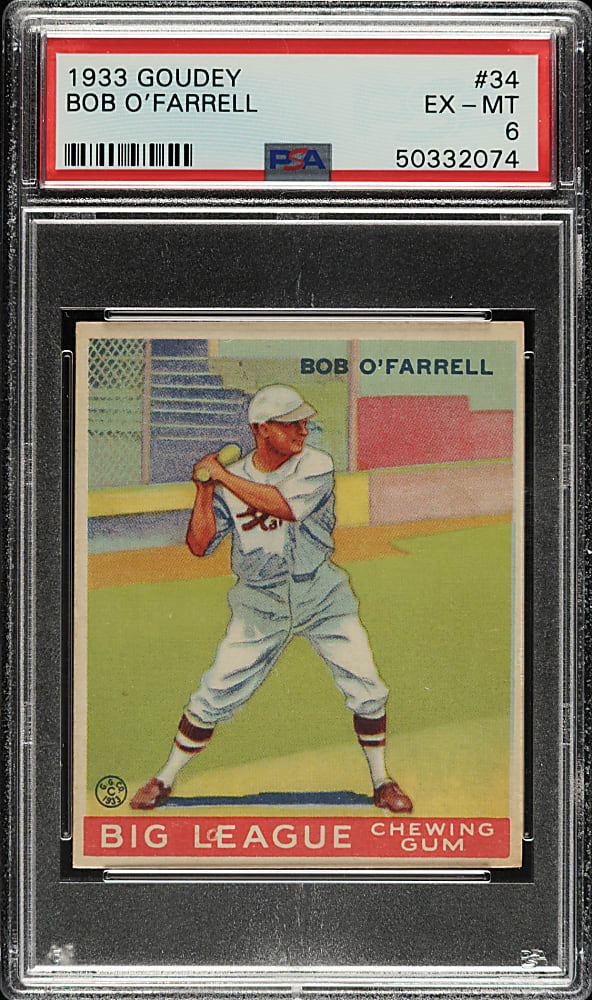 1933 R319 Goudey #34 Bob O'Farrell PSA EX-MT 6