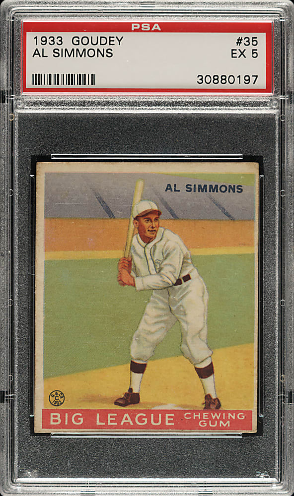 1933 R319 Goudey #35 Al Simmons PSA EX 5